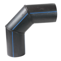 Отвод ПНД Ду 160 90°SDR11 РЕ 100 сварной сегм